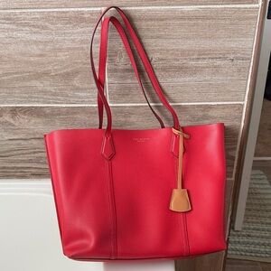 Tory Burch Red Tote with Tan Accents